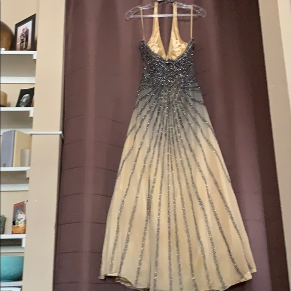 Formal Beaded Full Dress with petty coat - Picture 2 of 6